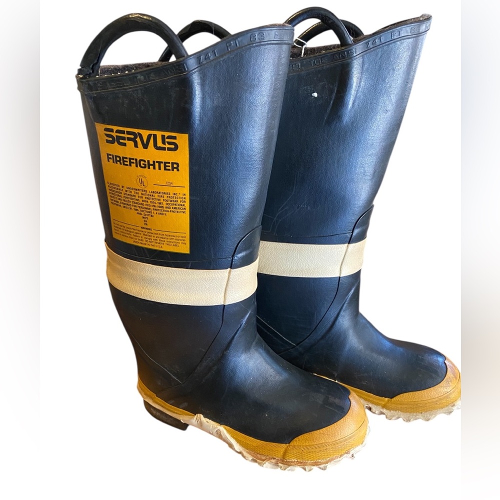 Servus Firefighter Boots Black Yellow mens 5 womens 6 unisex utility rescue work